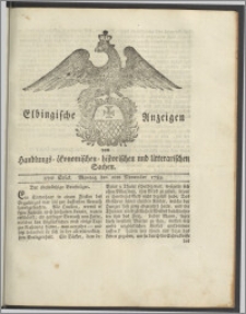 Elbingische Anzeigen von Handlungs- ökonomischen- historischen und litterarischen Sachen. 87tes Stück. Montag den 2ten November 1789