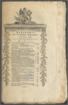 Jahrbücher der preußischen Monarchie unter der Regierung Friedrich Wilhelms des Dritten / J. F. Unger. Jg. 1798 Bd. 3 December