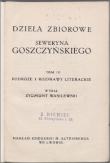 Podróże i rozprawy literackie