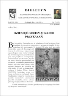 Biuletyn Koła Miłośników Dziejów Grudziądza 2021, Rok XIX nr 17 (695) ;Dziesięć grudziądzkich przykazań