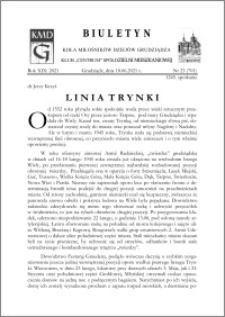 Biuletyn Koła Miłośników Dziejów Grudziądza 2021, Rok XIX nr 23 (701) : Linia Trynki