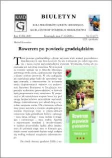 Biuletyn Koła Miłośników Dziejów Grudziądza 2020, Rok XVIII nr 63 (677) : Rowerem po powiecie grudziądzkim