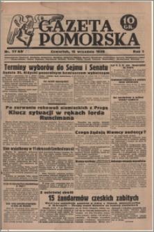 Gazeta Pomorska, 1938.09.15, R.1, nr 75