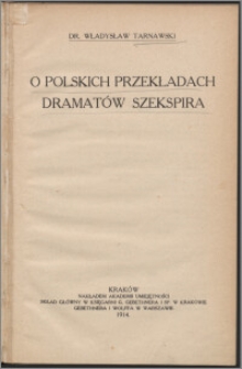 O polskich przekładach dramatów Szekspira