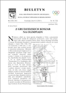 Biuletyn Koła Miłośników Dziejów Grudziądza 2021, Rok XIX nr 44 (722) : Z grudziądzkich koszar na olimpiady