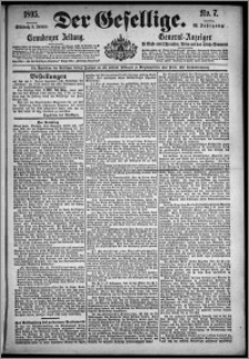 Der Gesellige : Graudenzer Zeitung 1895.01.09, Jg. 69, No. 7