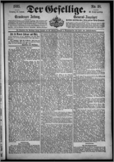Der Gesellige : Graudenzer Zeitung 1895.01.22, Jg. 69, No. 18
