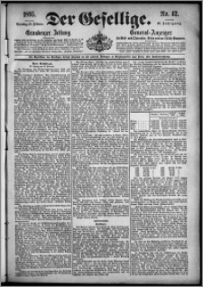Der Gesellige : Graudenzer Zeitung 1895.02.19, Jg. 69, No. 42