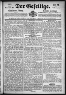 Der Gesellige : Graudenzer Zeitung 1895.04.20, Jg. 69, No. 92