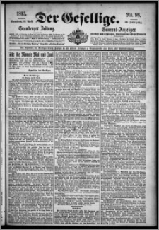 Der Gesellige : Graudenzer Zeitung 1895.04.27, Jg. 69, No. 98