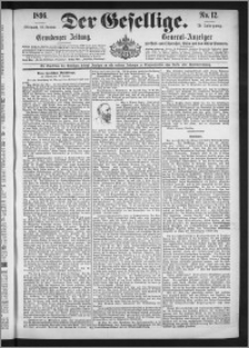 Der Gesellige : Graudenzer Zeitung 1896.01.15, Jg. 70, No. 12
