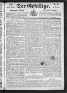 Der Gesellige : Graudenzer Zeitung 1896.04.19, Jg. 70, No. 92