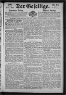 Der Gesellige : Graudenzer Zeitung 1896.08.07, Jg. 71, No. 184