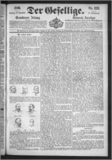 Der Gesellige : Graudenzer Zeitung 1896.09.20, Jg. 71, No. 222
