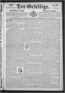 Der Gesellige : Graudenzer Zeitung 1896.11.29, Jg. 71, No. 281
