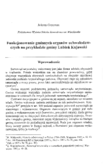 Funkcjonowanie gminnych organów uchwałodawczych na przykładzie gminy Lubień Kujawski