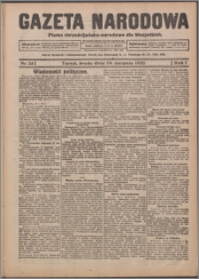 Gazeta Narodowa : pismo chrześcijańsko-narodowe dla Wszystkich 1923.08.29, R. 1, nr 24