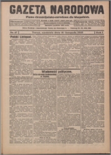 Gazeta Narodowa : pismo chrześcijańsko-narodowe dla Wszystkich 1923.11.18, R. 1, nr 47