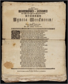 Bey dem Glücklich erlebten Nahmens-Feste Der [...] Jungfer Agneta Mercknerin Wolte Den 21. Januar. Anno 1718. Seine verbundene Pflicht ablegen Joh. Frid. Hollatz, Iacobsh. Pom