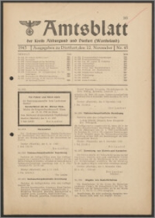 Amtsblatt des Kreises Altburgund u. Dietfurt (Wartheland) 1943.11.12 nr 45