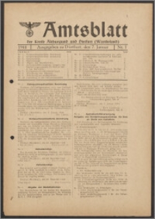 Amtsblatt des Kreises Altburgund u. Dietfurt (Wartheland) 1944.01.07 nr 1