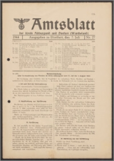 Amtsblatt des Kreises Altburgund u. Dietfurt (Wartheland) 1944.07.07 nr 27