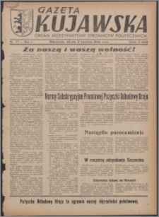 Gazeta Kujawska : organ międzypartyjnych stronnictw politycznych 1946.04.02, R. 1, nr 77