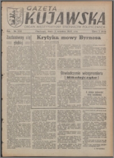 Gazeta Kujawska : organ międzypartyjnych stronnictw politycznych 1946.09.11, R. 1, nr 206