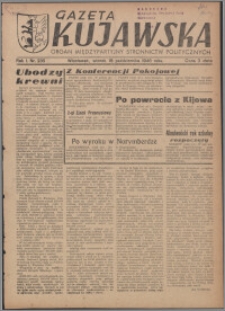 Gazeta Kujawska : organ międzypartyjnych stronnictw politycznych 1946.10.15, R. 1, nr 235