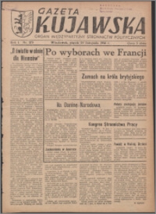 Gazeta Kujawska : organ międzypartyjnych stronnictw politycznych 1946.11.29, R. 1, nr 273