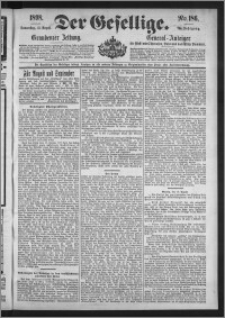 Der Gesellige : Graudenzer Zeitung 1898.08.11, Jg. 73, No. 186
