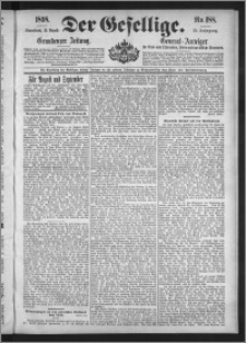Der Gesellige : Graudenzer Zeitung 1898.08.13, Jg. 73, No. 188
