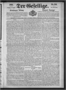 Der Gesellige : Graudenzer Zeitung 1898.08.14, Jg. 73, No. 189