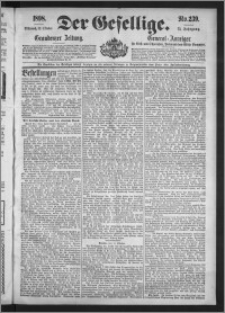 Der Gesellige : Graudenzer Zeitung 1898.10.12, Jg. 73, No. 239