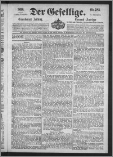 Der Gesellige : Graudenzer Zeitung 1898.12.06, Jg. 73, No. 285