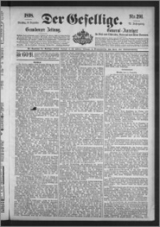 Der Gesellige : Graudenzer Zeitung 1898.12.13, Jg. 73, No. 291