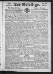 Der Gesellige : Graudenzer Zeitung 1899.08.02, Jg. 74, No. 179