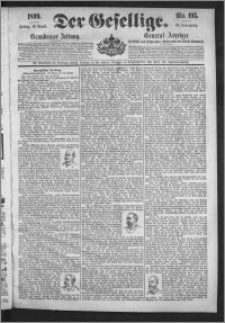 Der Gesellige : Graudenzer Zeitung 1899.08.18, Jg. 74, No. 193