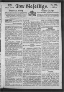 Der Gesellige : Graudenzer Zeitung 1899.08.30, Jg. 74, No. 203