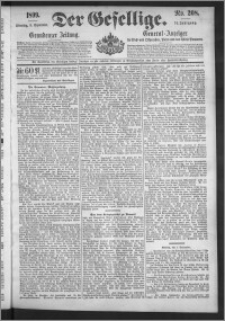 Der Gesellige : Graudenzer Zeitung 1899.09.05, Jg. 74, No. 208