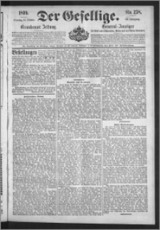 Der Gesellige : Graudenzer Zeitung 1899.10.10, Jg. 74, No. 238