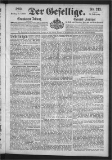 Der Gesellige : Graudenzer Zeitung 1899.10.15, Jg. 74, No. 243
