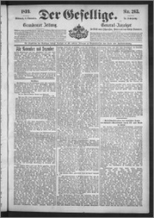 Der Gesellige : Graudenzer Zeitung 1899.11.08, Jg. 74, No. 263