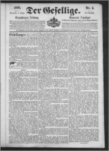 Der Gesellige : Graudenzer Zeitung 1900.01.06, Jg. 74, No. 4