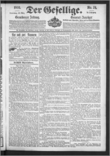 Der Gesellige : Graudenzer Zeitung 1900.03.29, Jg. 74, No. 74