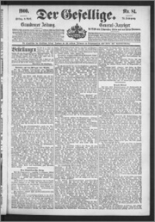 Der Gesellige : Graudenzer Zeitung 1900.04.06, Jg. 74, No. 81