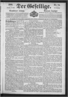 Der Gesellige : Graudenzer Zeitung 1900.04.10, Jg. 74, No. 84