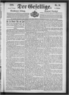 Der Gesellige : Graudenzer Zeitung 1900.04.20, Jg. 74, No. 91