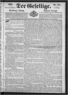 Der Gesellige : Graudenzer Zeitung 1900.09.22, Jg. 75, No. 222