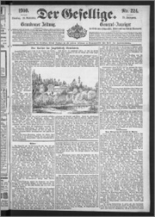 Der Gesellige : Graudenzer Zeitung 1900.09.25, Jg. 75, No. 224